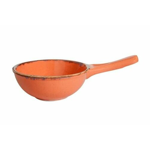 Сковорода фарфоровая порционная Porland d-16см 600мл оранжевая с ручкой 3326₽