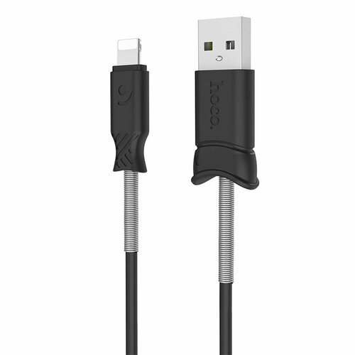 Кабель USB HOCO X24 Pisces USB - Lightning, 2.4А, 1 м, черный кабель usb x24 pisces usb lightning 2 4а 1 м белый