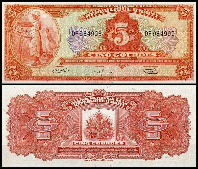 Гаити 5 гурд 1967 (UNC Pick 192)