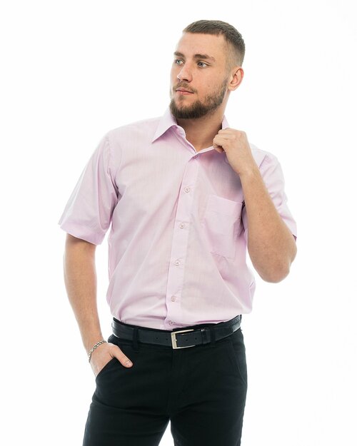 Рубашка Maestro, размер 48RU/M/176-182/40 ворот, розовый