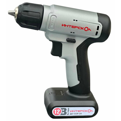 Дрель-шуруповерт аккумуляторная ИНТЕРСКОЛ ДА-12ЭР серыйчерный 1960₽