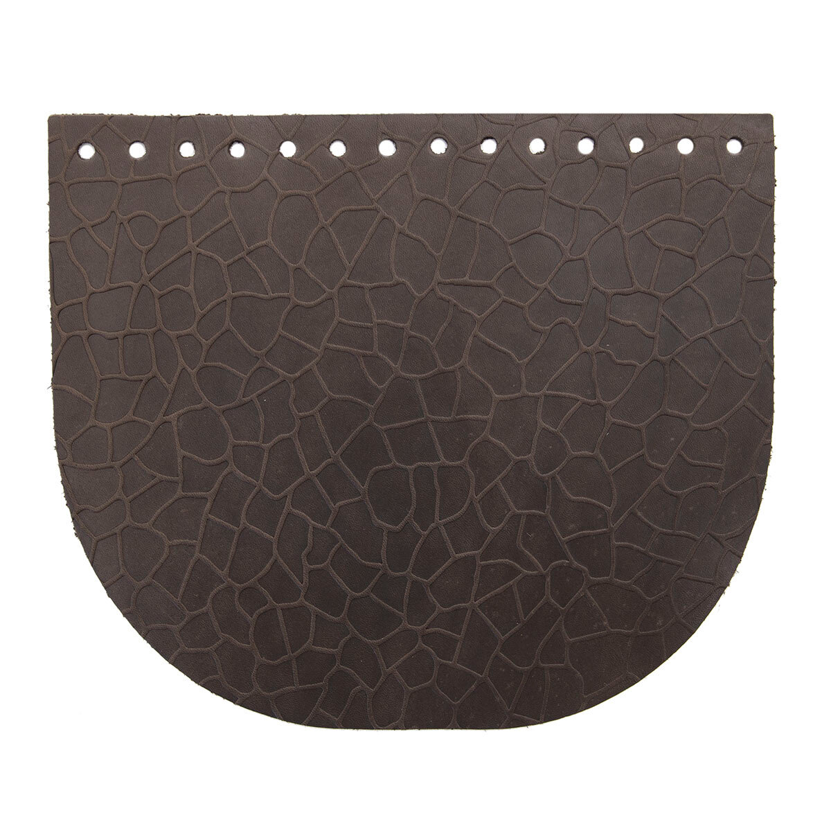 Крышечка для сумки Крупный Крокодил, 20,4см*17,2см, дизайн №2005, 100% кожа (темно-коричневый)