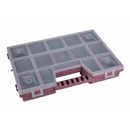 Коробка для мелочей пластиковая К-10, 14 секций цвет бордовый (арт: К-10-бордовый)