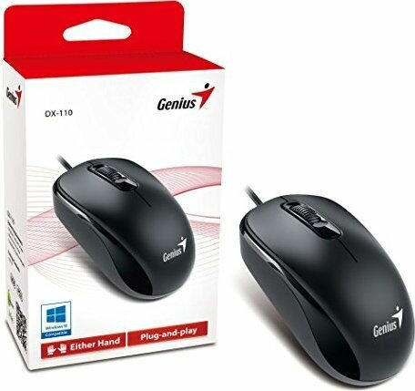 Мышь проводная оптическая Genius DX-110, USB, 1000 DPI 1.5m, черный (31010009400)