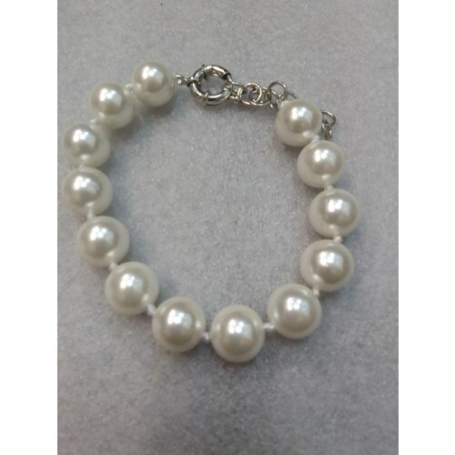 Браслет, жемчуг имитация, 1 шт., размер 20 см, размер one size, белый