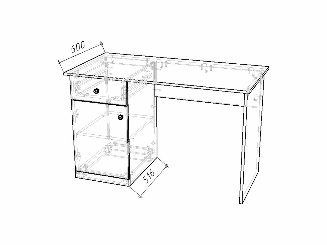 Письменный стол Банни-5 Черный Агат 120x60x75