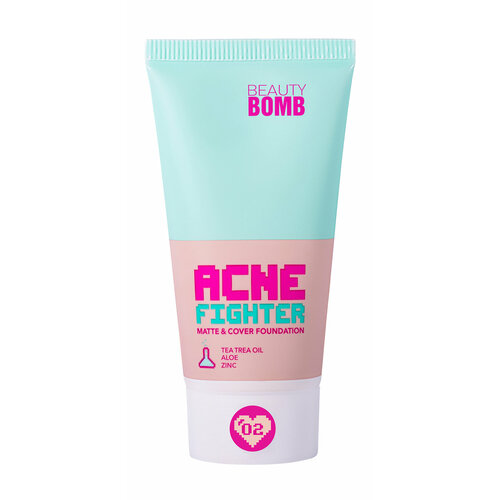 BEAUTY BOMB Тональный крем для лица Acne Fighter, 25 мл, 02 крем для лица матирующий beauty bomb acne fighter 40 мл