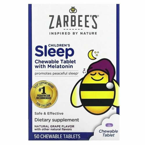 Zarbee's, Children's Sleep, Mелатонин для детей, 50 жевательных таблеток