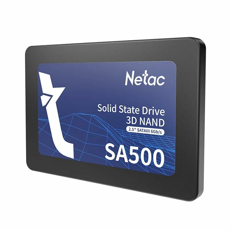 Твердотельный накопитель NETAC NT01SA500-512-S3X, 512ГБ, SATA — фото 1