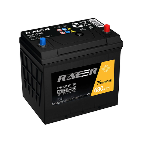 Аккумулятор автомобильный RACER GT D26L 75Ah 680A ОП (260х173х225) D26L 260x173x225