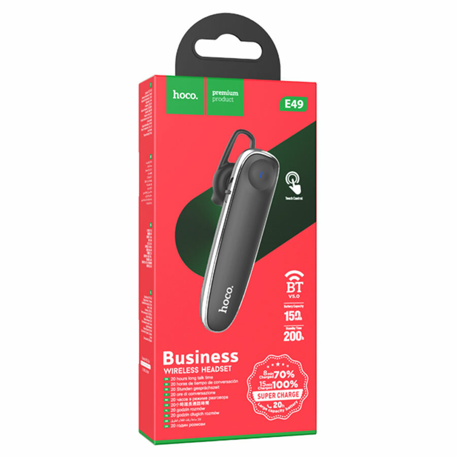 Bluetooth-гарнитура Hoco E49 Young Business Black - фото №17