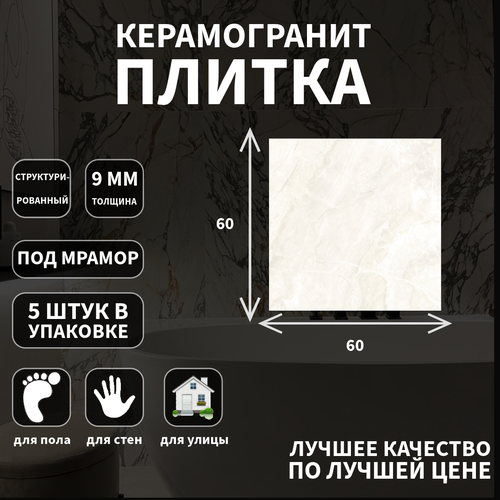 плитка из керамогранита kerranova canyon серый k 905 lr d01 декор 60x60 цена за 15 шт Керамогранитная плитка Kerranova K-900, коллекция: Canyon, эффект мрамор, поверхность: структурированный 60x60x9, упаковка