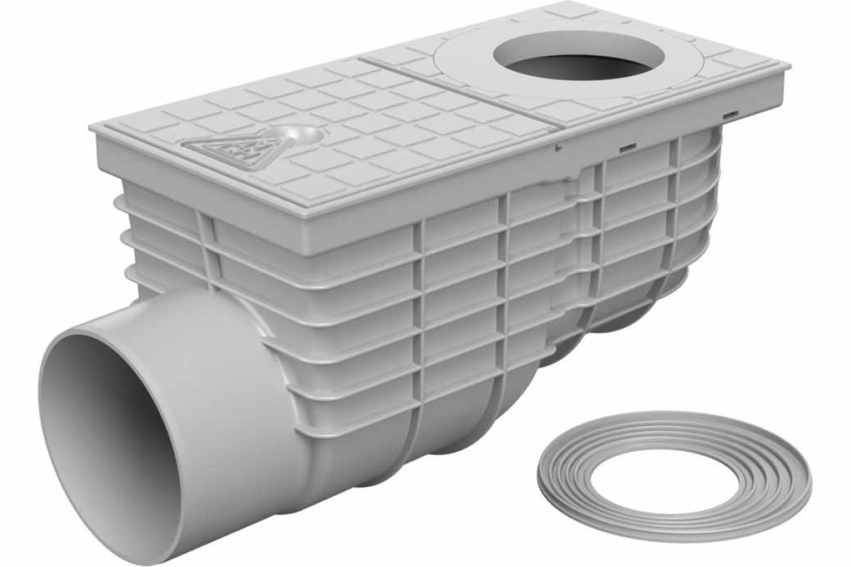 фото Канализационный трап с боковым сливом MCH D110-стандарт (325Gs) серый