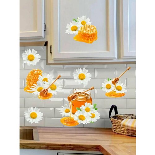 Интерьерные наклейки на стену для декора и интерьера дома/ stiker / ромашки 002