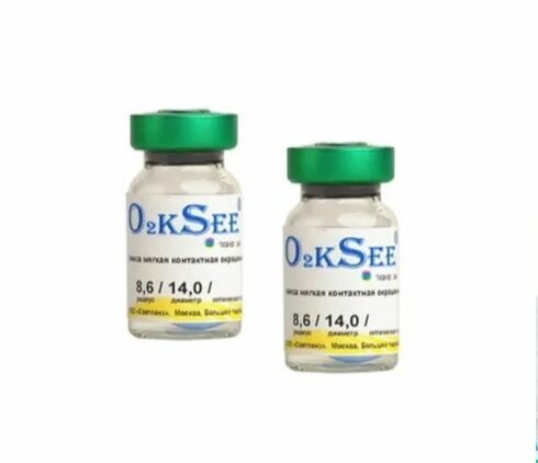 O2kSee 38 цветные контактные линзы (2 шт.) -1, 8,6 аква