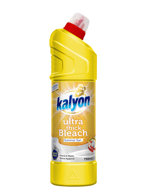 Ультрагустой отбеливатель KALYON Солнце (желтый) 750 мл, для чистки туалета, ванны, раковины, от известкового налета, ржавчины