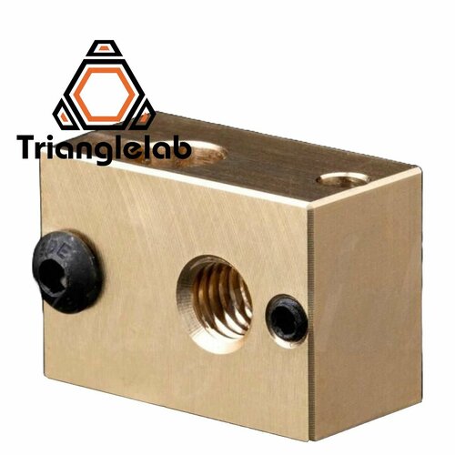 Нагревательный блок Trianglelab PT100 E3D V6 латунный + теплоизоляция х 1 шт