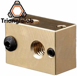 Нагревательный блок Trianglelab PT100 E3D V6 латунный + теплоизоляция х 1 шт