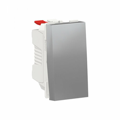 Schneider Electric Unica Modular Алюминий Выключатель 1-клавишный, кнопочный, сх. 1, 10A, 1 модуль