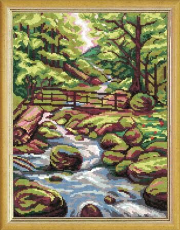 Рисунок на канве Borovsky&Sons (страмин), Чарiвниця, Лесной ручей, 30*40 см (J03)