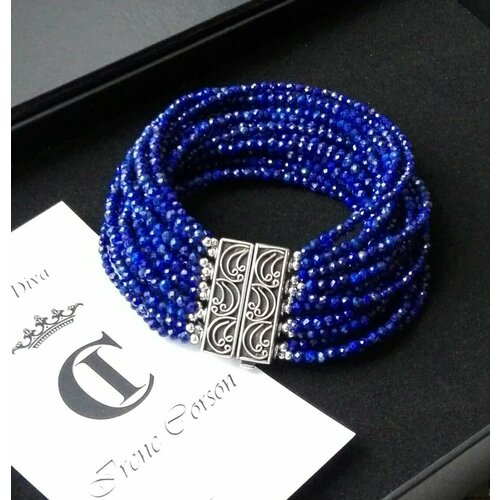 Браслет Mia Diva многорядный, лазурит, размер 19 см, синий