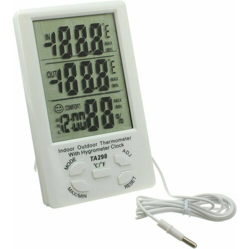 Ассорти товаров Метеостанция с часами и внешним датчиком TA-298 Гигрометр-Термометр 88000₽