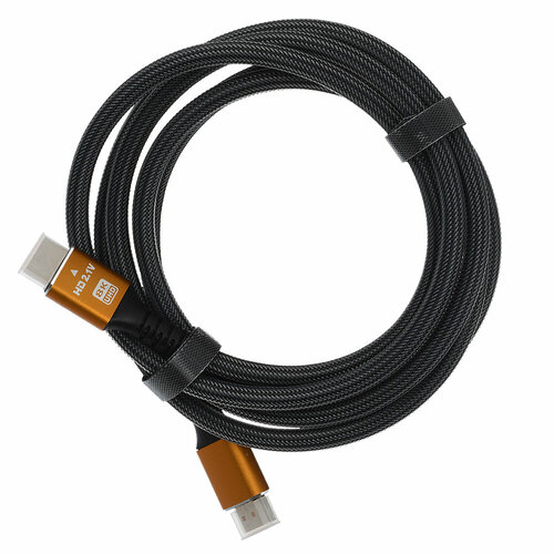 00-00027311 Кабель Ultra High Speed HDMI (m)-HDMI (m) 2.0м нейлон ver.2.1 8K 60Hz, серый, GoPower кабель gopower ultra high speed hdmi m hdmi m 2 0м нейлон ver 2 1