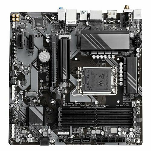 Материнская плата GIGABYTE B760M DS3H AX, LGA 1700, Intel B760, mATX, Ret материнская плата matx lga1700 gigabyte b760m ds3h ax ddr4