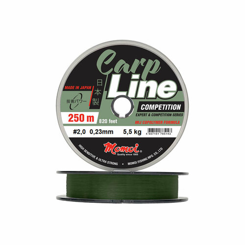 Леска Momoi Carp Line Comp 250м 0.28мм 8.0кг (цвет оливковый)