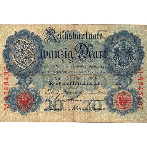 20 марок 1914 г Германия 5437