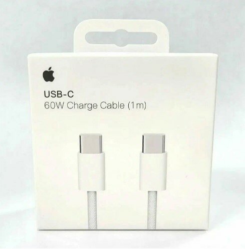 Кабель USB-C 60W Charge Cable (1m) to Type-C для Apple iPhone 15 MQKJ3ZM/A Model A2795 Плетеный