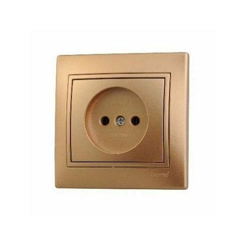 Розетка без заземления Lezard Mira 701-1313-121 металлик золото
