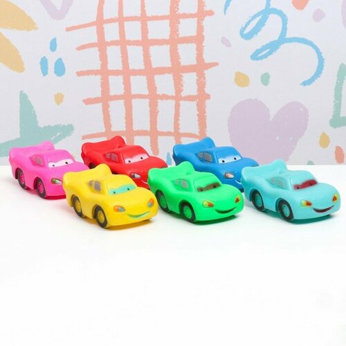 Набор игрушек - пищалок для купания в ванне Машинки 6 шт резиновые 10 см 1007₽