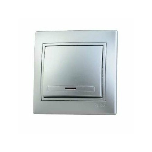 Выключатель с подсветкой Lezard Mira 701-1010-111 металлик серый