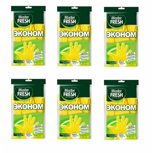 Master Fresh Перчатки хозяйственные Эко 1 пара в упаковке размер средний-LXL 6 упаковок 514₽