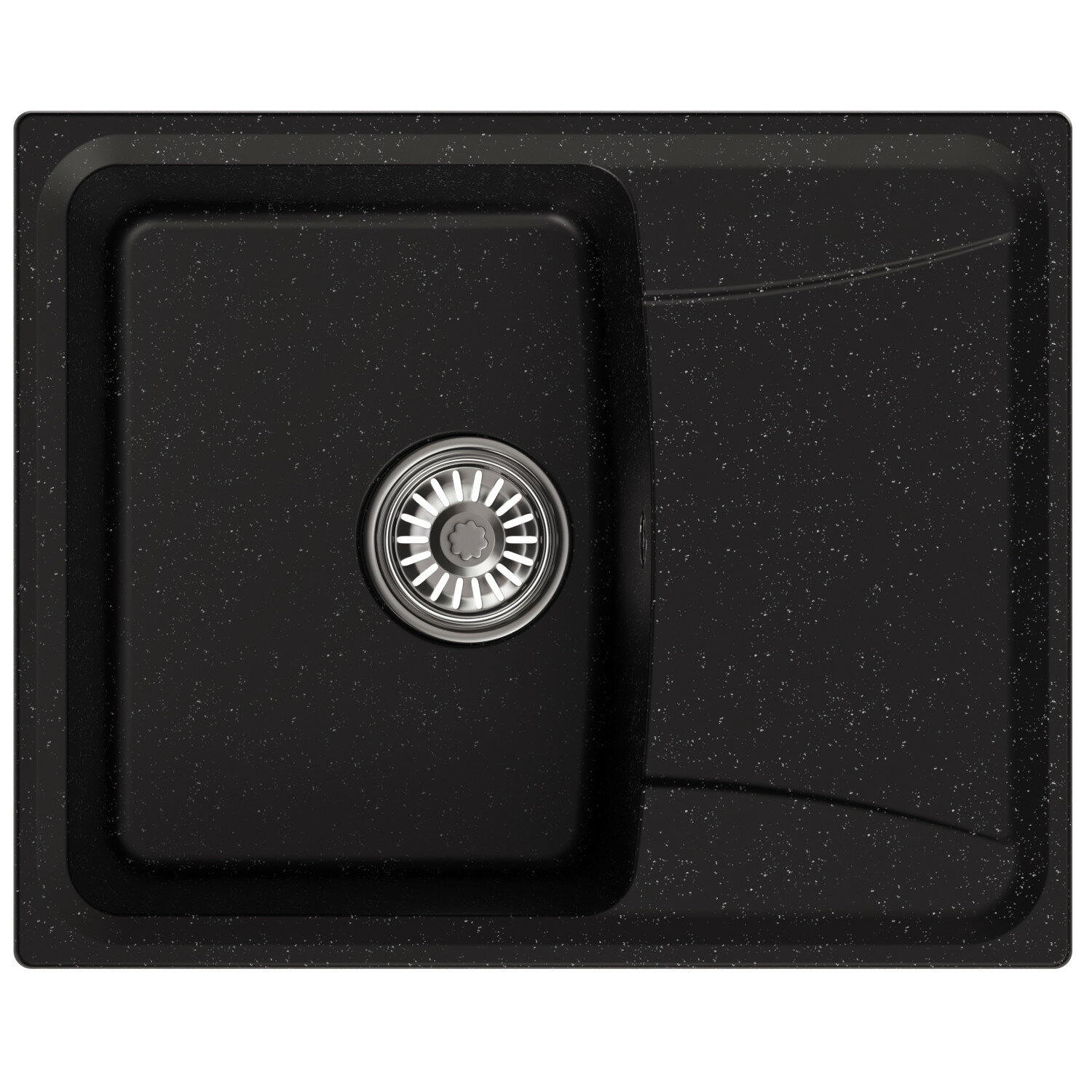 Мойка кухонная Mixline ML-GM26 58х47 с крылом, черная - фото №5