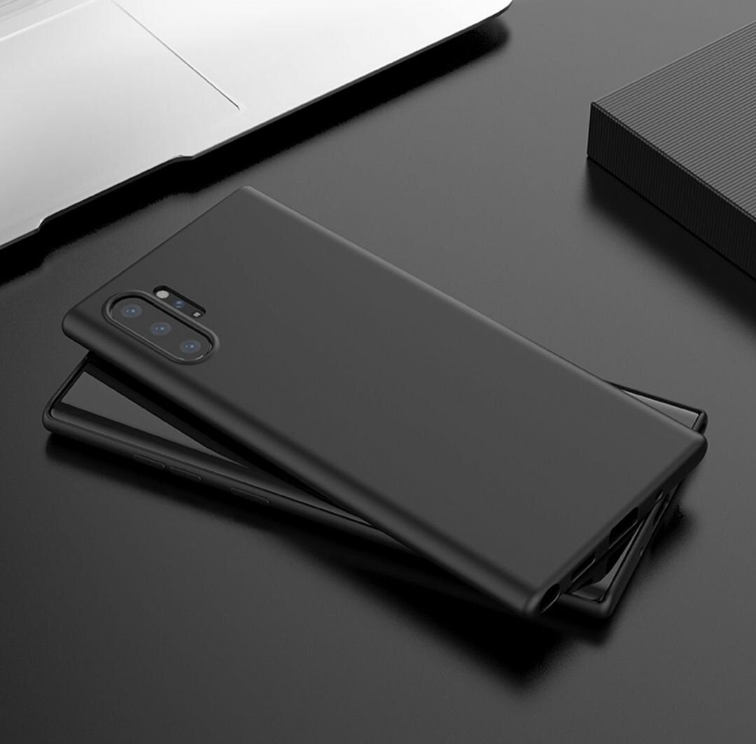 Samsung Galaxy Note 10 Plus, 10+ силиконовый чёрный чехол для Самсунг галакси нот 10 плюс бампер