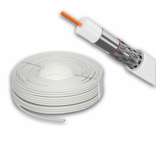 Кабель RG-6U BC коаксиальный 75 Ом медный белый 30 м 962₽