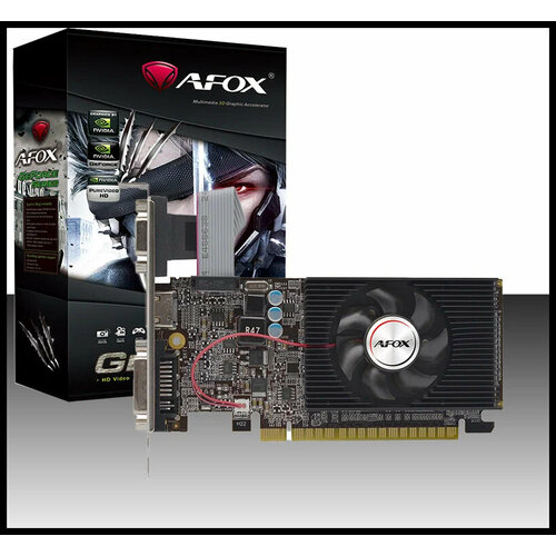 Видеокарта Afox GeForce GT610 (2Гб, GDDR3,64bit, DVI, HDMI, VGA AF610-2048D3L7-V6) видеокарта afox geforce gt 610 2 gb af610 2048d3l7 v8 retail