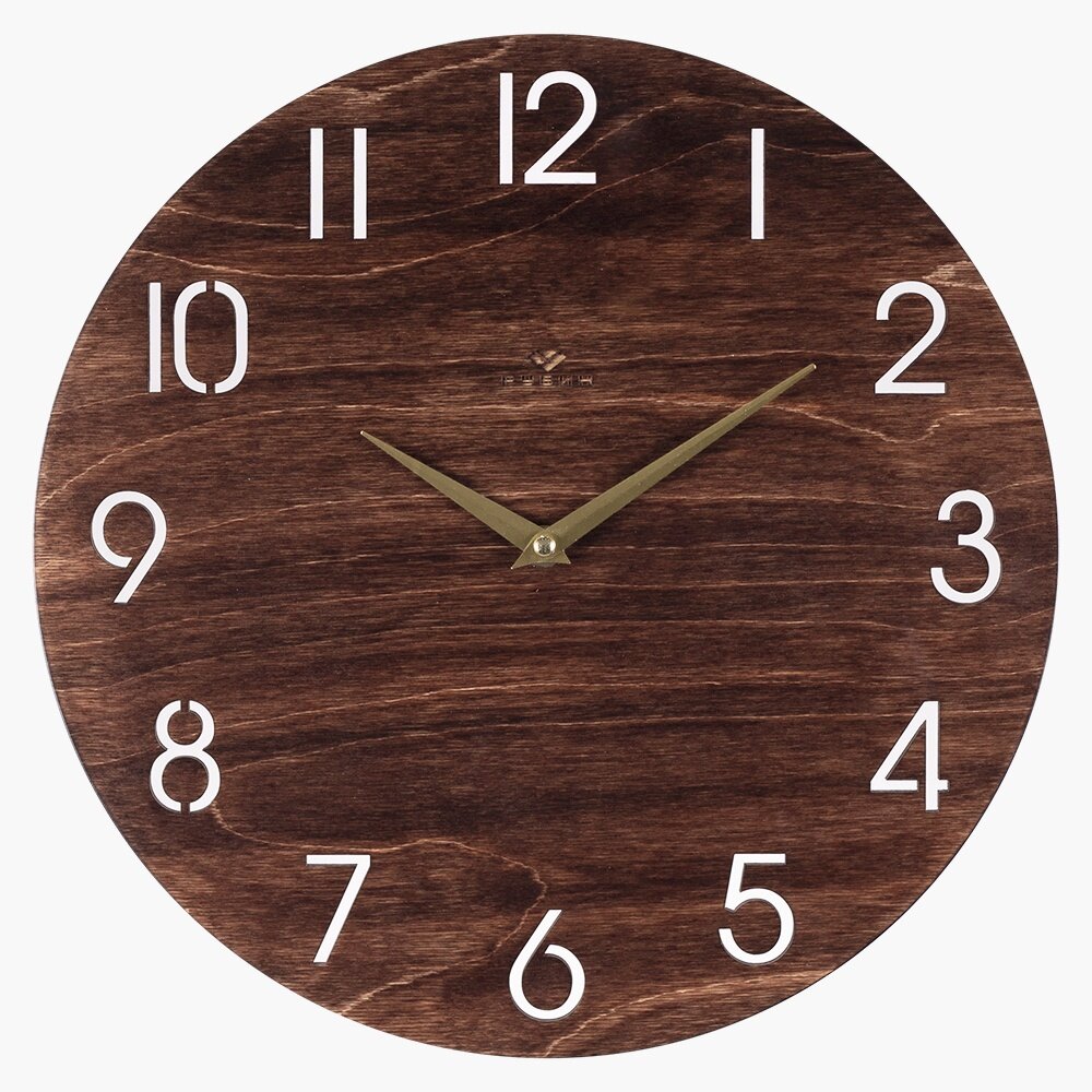 Часы настенные Рубин "Классика", деревянные, диаметр 35 см, круглые