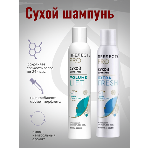 Набор сухих шампуней Extra Fresh без SLS 2x 200мл 800₽