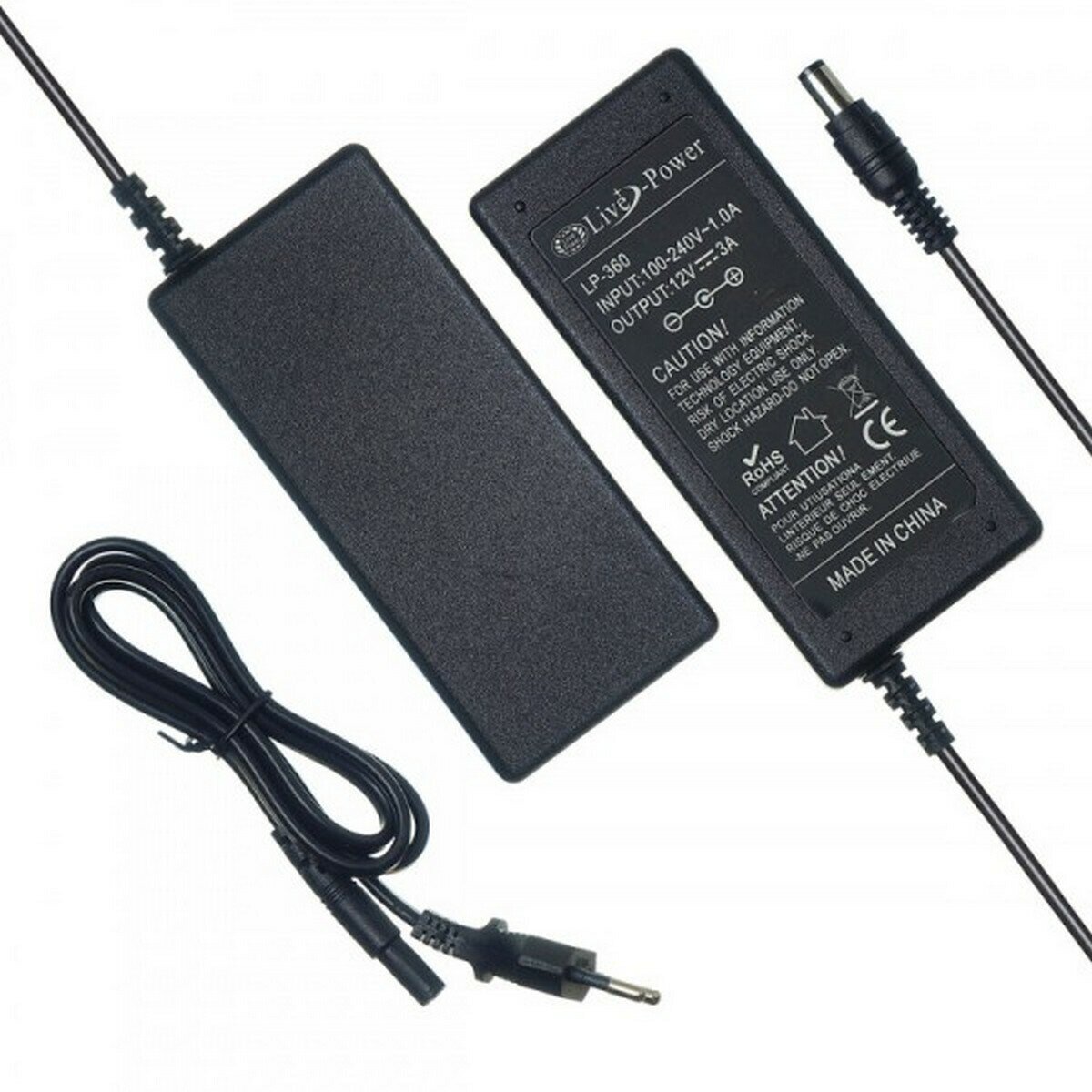 Адаптер питания Live Power LP-360 (12v/3A) штекер 5.5*2.5мм. (черный)