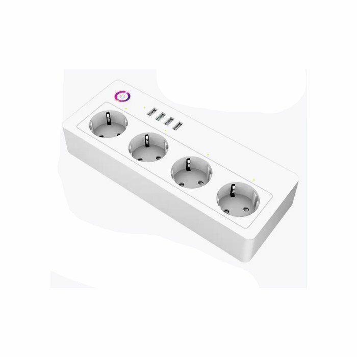 фото Умный сетевой фильтр с WiFI на 4 розетки 16А и 4 USB
