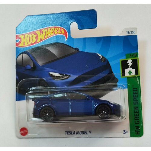 Hot Wheels Машинка базовой коллекции TESLA MODEL Y синяя 5785/HTB80 hot wheels tesla model 3 blue тесла 112 250 factory fresh 9 10 mattel 2020