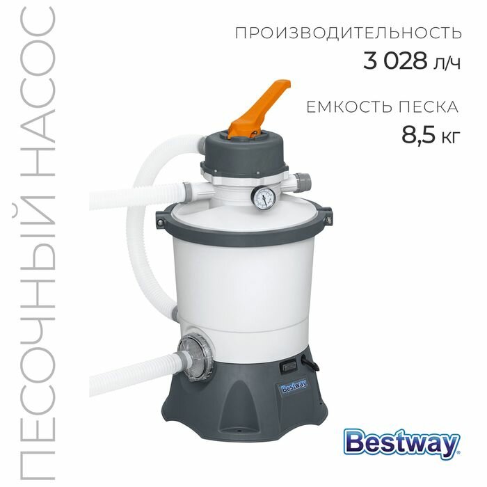 Фильтр насос для бассейнов песочный  220 240V  3028 л ч  58515 Bestway