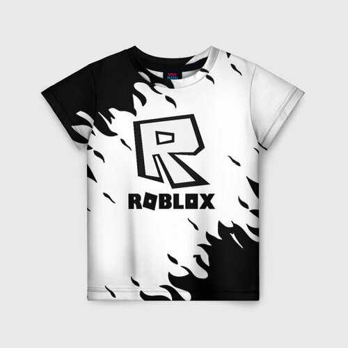 Детская футболка 3D Roblox fire games, 170 см (15 лет), белый
