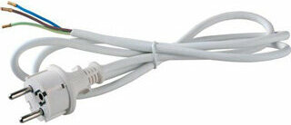 Сетевой кабель с евровилкой Volsten S-LR2A с заземлением белый