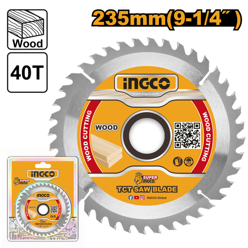 Диск пильный по дереву TCT INGCO TSB123525 INDUSTRIAL 235х30 мм 40Т диск пильный ingco tsb125425