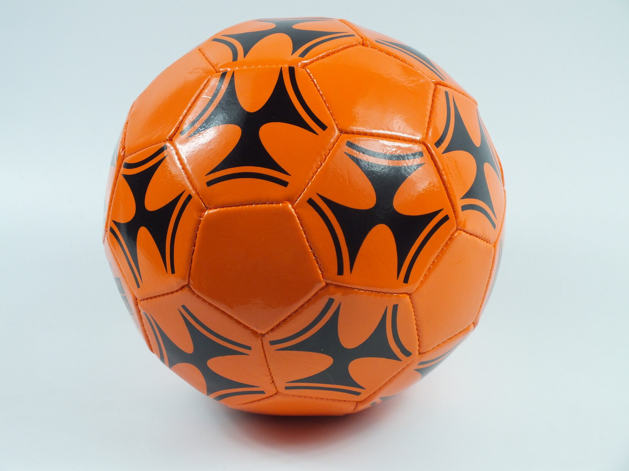 Мяч футбольный, машинная сшивка, PVC, размер 5, 290 г, (1 шт) оранжевый/черный