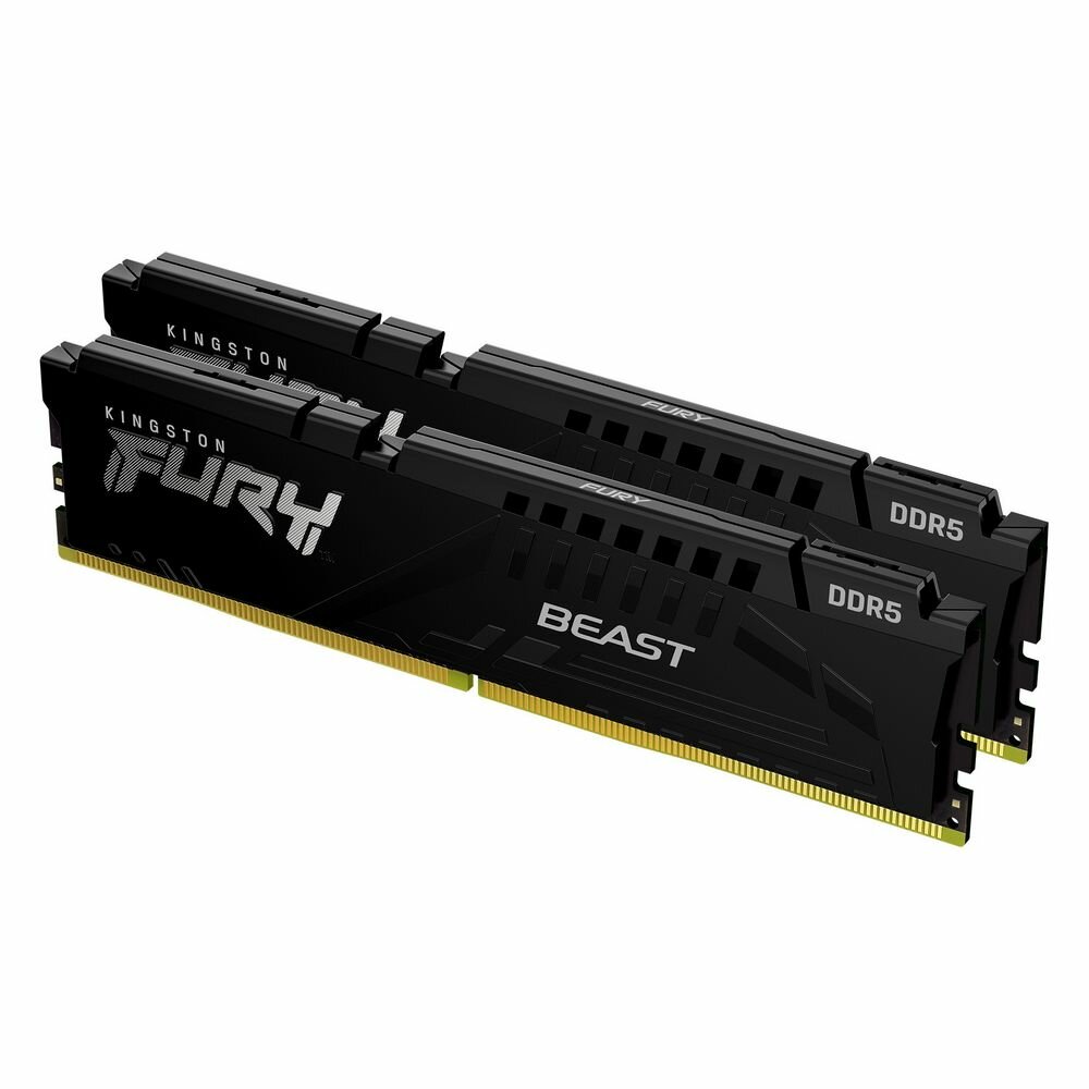 Kingston Модуль памяти Kingston 64GB Kingston DDR5 5200 DIMM FURY Beast Black XMP Gaming Memory KF552C40BBK2-64 Non-ECC, CL40, 1.25V, (Kit of 2) 2RX8 40-40-40 288-pin 16Gbit, RTL KF552C40BBK2-64